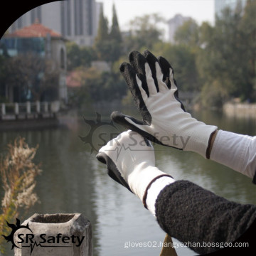 SRSAFETY 13G knitted nylon foam latex safety gloves/latex working gloves